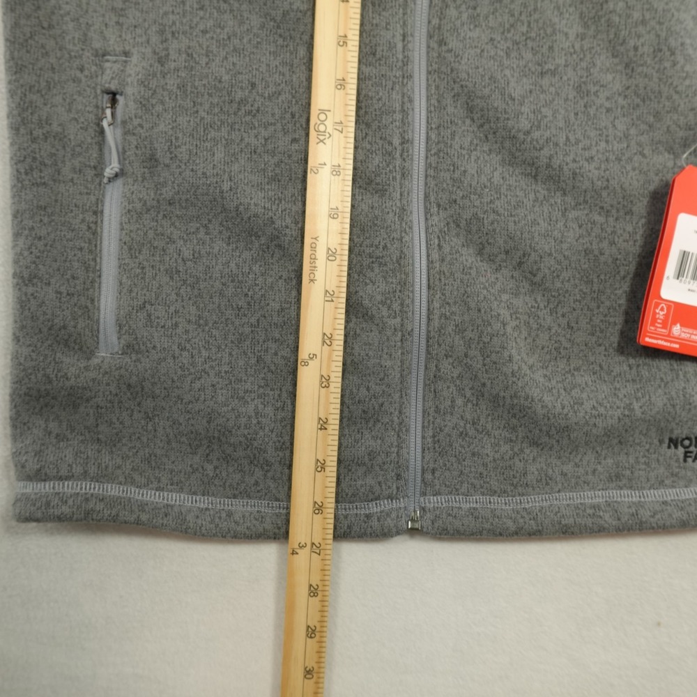 The North Face Vest Adult S/P Gray Sweater Fleece Full Zip Gorpcore Logos‎ NEW - Picture 8 of 12